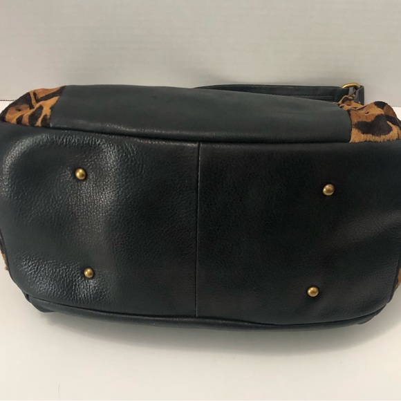 Aimee Kestenberg Black Leather Hobo Leopard Print Bag Purse -No B.S.. - Picture 11 of 13